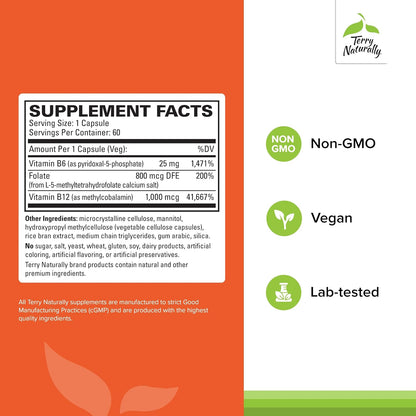 Terry Naturally BioActive Vitamin B - 60 – El funcionamiento normal del sistema nervioso. – Image 2