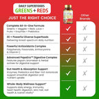 Organic Veda Mezcla de Superalimentos Verdes, Rojos, Frutas y Verduras - 120 Cápsulas
