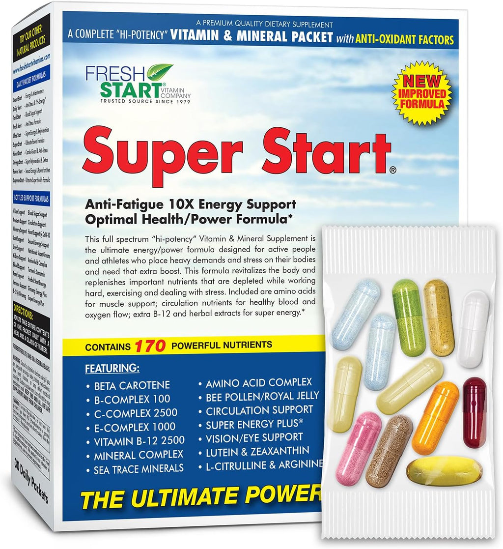 Super Start Pack Multivitamínico Diario - Energía y Resistencia - 30 Sobres