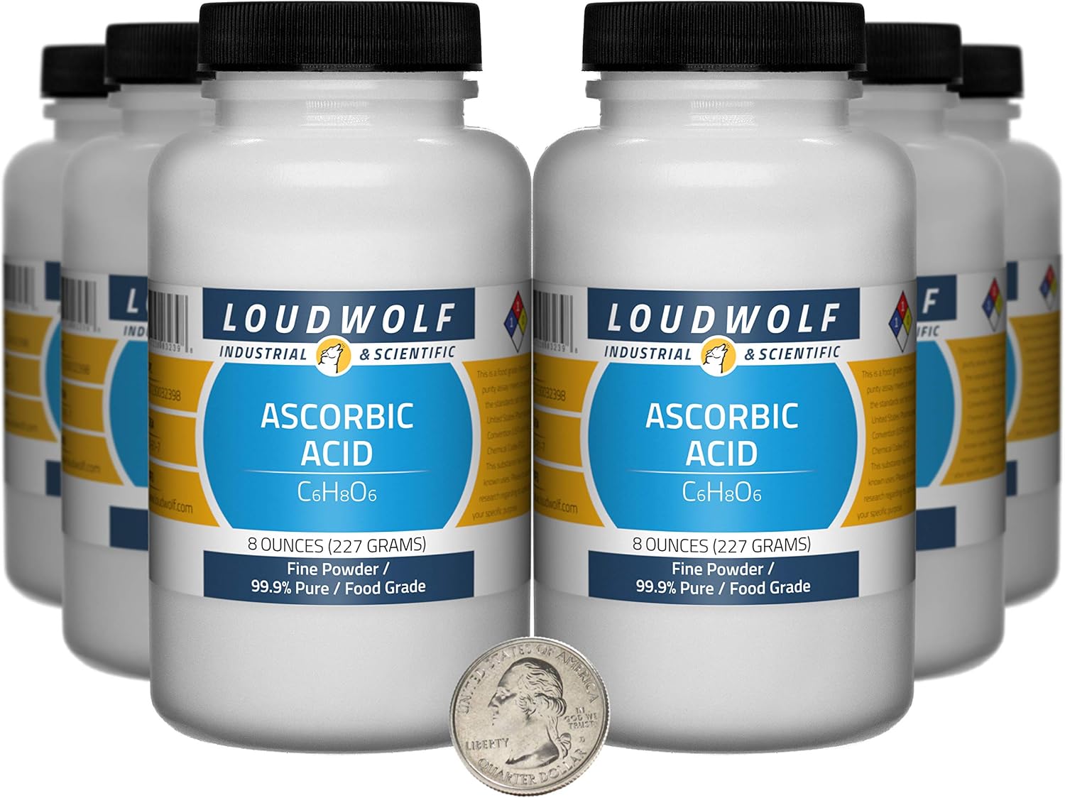 Ácido Ascórbico / 1.5 Libras / 3 Botellas / 99.9% Pureza Alimentaria / Polvo Fino