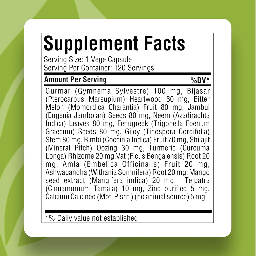 Herbsforever Gluco Health - 120 Cápsulas Vegetales - Control de Azúcar y Antojos
