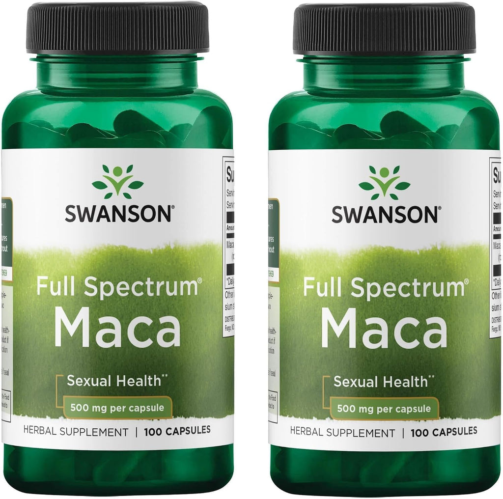 Swanson Maca 500 mg - 200 Cápsulas (2 Envases de 100)