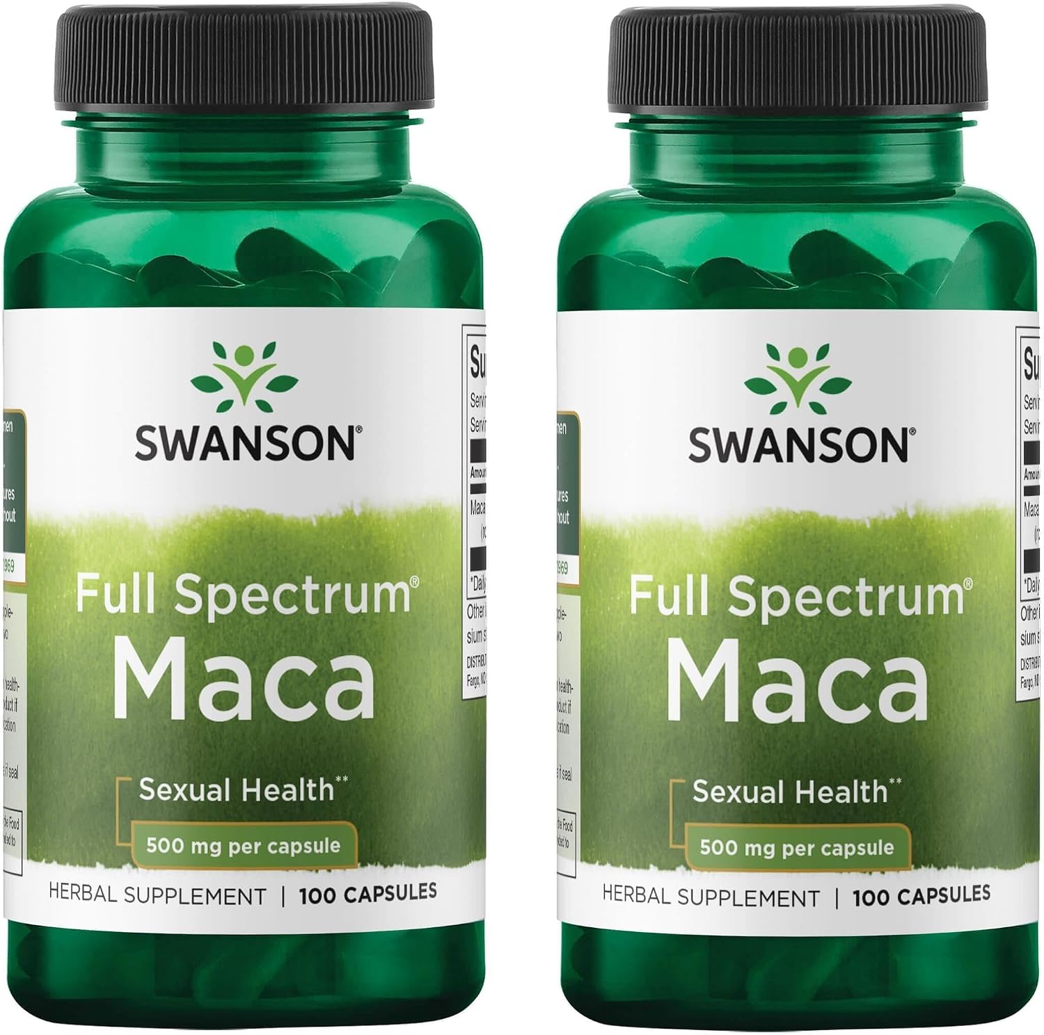 Swanson Maca 500 mg - 200 Cápsulas (2 Envases de 100)