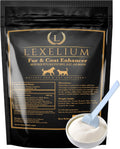 Lexelium Suplemento para la Piel y el Pelo de Perros y Gatos - Fórmula en Polvo Natural 200g