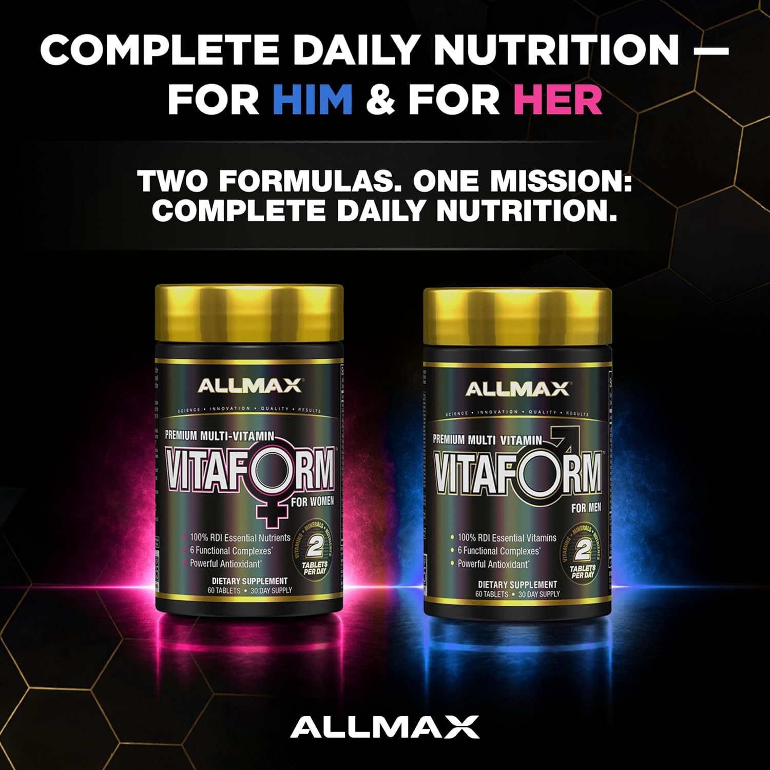 ALLMAX Nutrition Premium Vitaform, Multivitamínico para Hombres, 60 Comprimidos