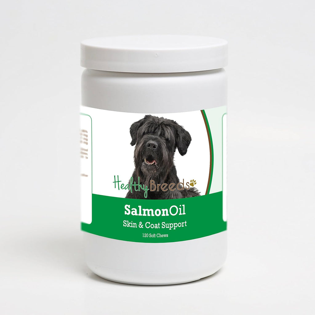 Healthy Breeds Black Russian Terrier Aceite de Salmón Masticables Blandos para Perros, 120 unidades