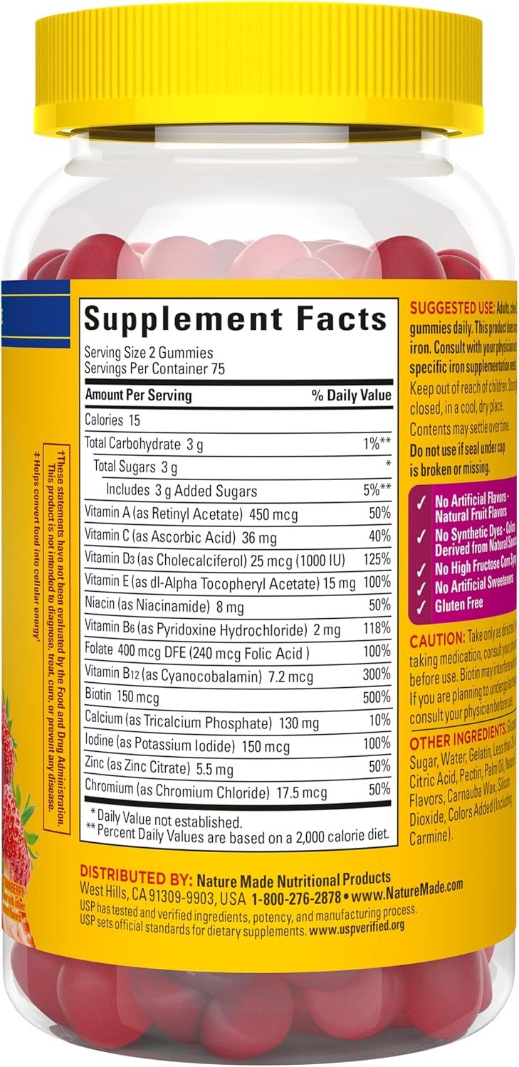 Nature Made Multivitamínico para Mujeres en Gominolas, 150 Gominolas (75 Días)