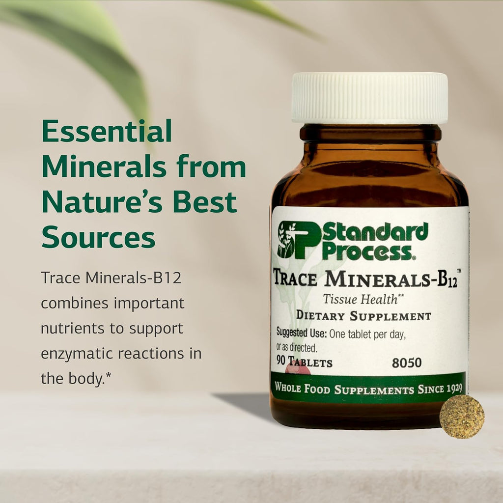 Standard Process Trace Minerals-B12 - Complejo de Minerales Traza con Vitamina B12 - 90 Comprimidos