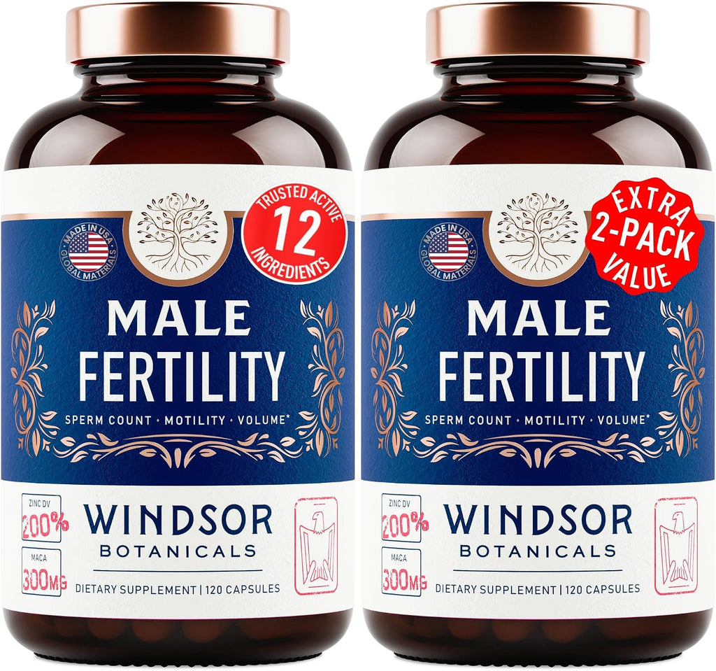 Suplemento de Fertilidad Masculina con Zinc, Maca, Ashwagandha y L-Arginina - 240 Cápsulas (4 Meses)