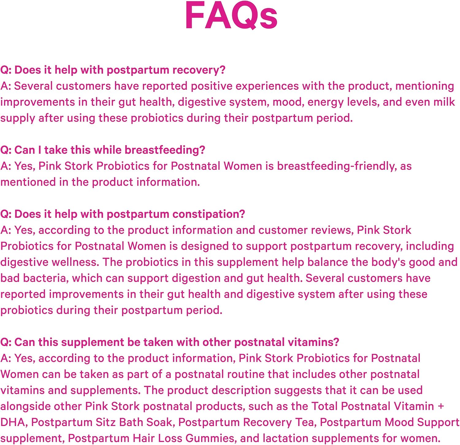Pink Stork Probióticos Postnatales - 30B UFC con Ashwagandha y Manzanilla, 30 Cápsulas