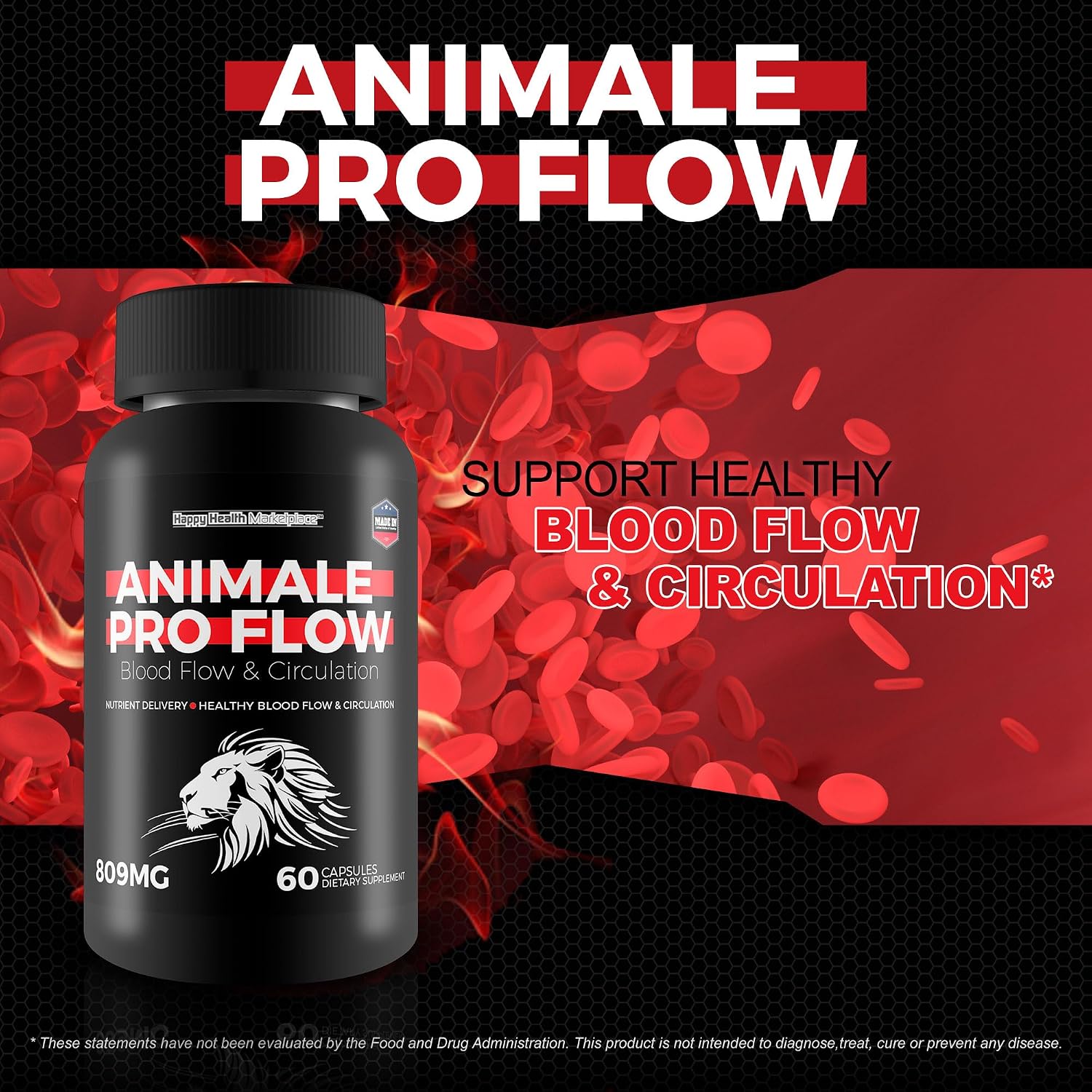 Animale Pro Flow - Complemento alimenticio para el flujo sanguíneo en hombres