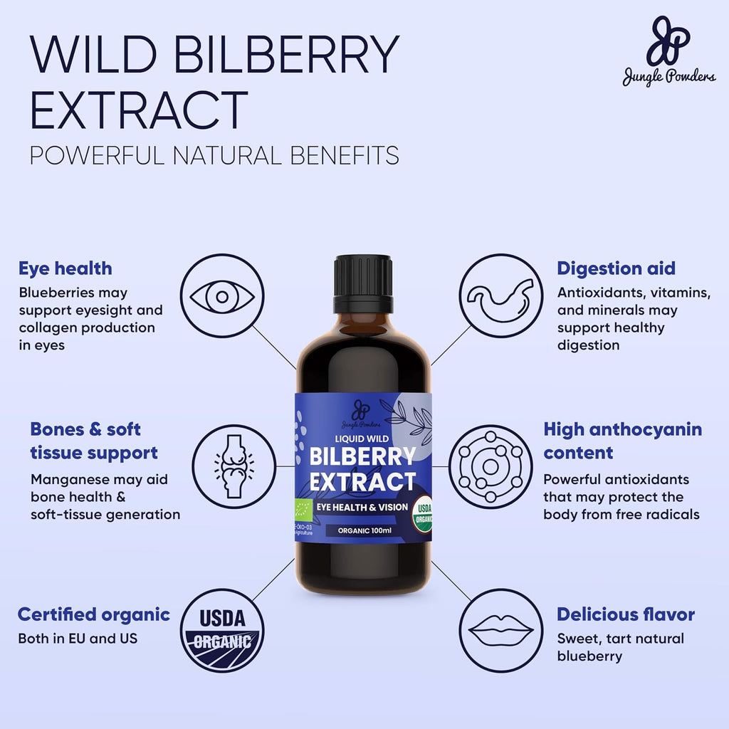 Extracto Líquido de Arándano Silvestre Orgánico - Jungle Powders (100 ml)