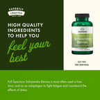 Swanson Full Spectrum Schizandra Berries - Suplemento Herbal para el Apoyo frente al Estrés y la Salud Hepática - 90 Cápsulas, 525mg cada una (Paquete de 4)