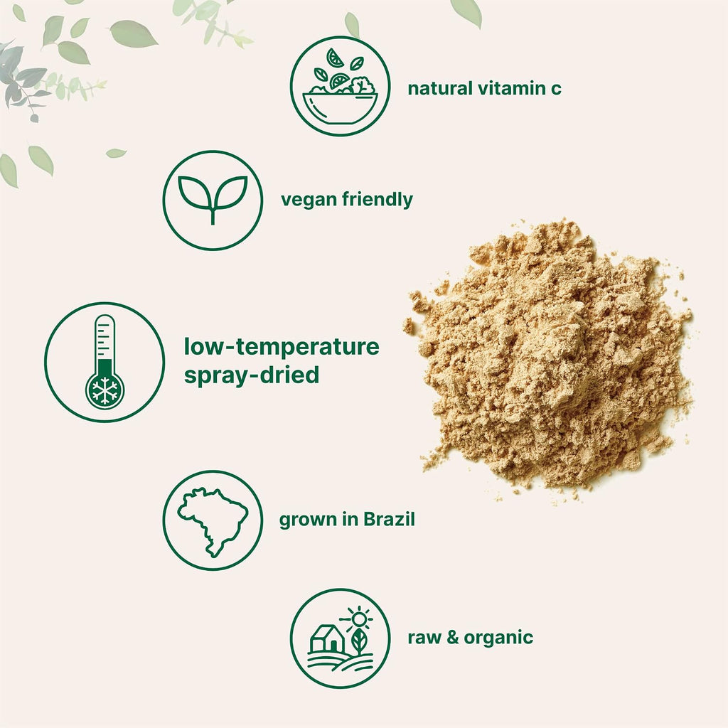 Micro Ingredients Polvo de Cereza Acerola Orgánico Puro, Vitamina C Natural, 2 Paquetes de 227 g