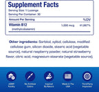 Vitamina B12 Metilcobalamina 1000 mcg - Comprimidos Sublinguales Sabor a Bayas Silvestres - 30 Unidades