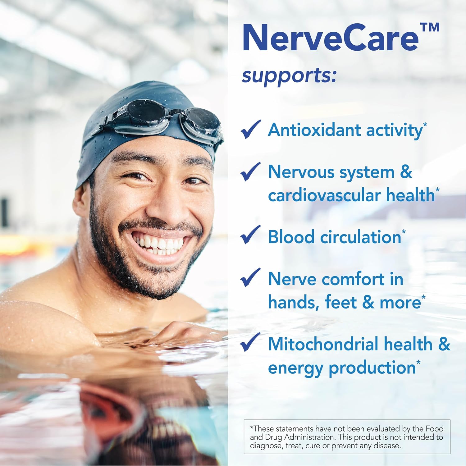 Patient One NerveCare - Suplemento para la salud nerviosa y vascular con Ácido Alfa Lipoico, Vitamina B12, ALC y Benfotiamina - 90 Cápsulas