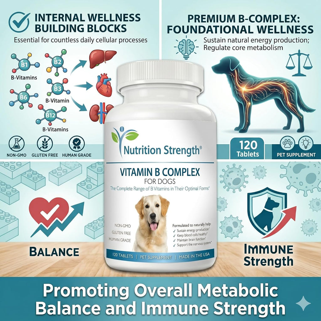 Nutrition Strength Complejo B para Perros, 120 Comprimidos Masticables