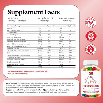 VITA GLOBE Multivitamínico para Niños en Gominolas con Saúco, Vitamina C y Zinc – 60 Gomitas (1 Mes) – Image 2