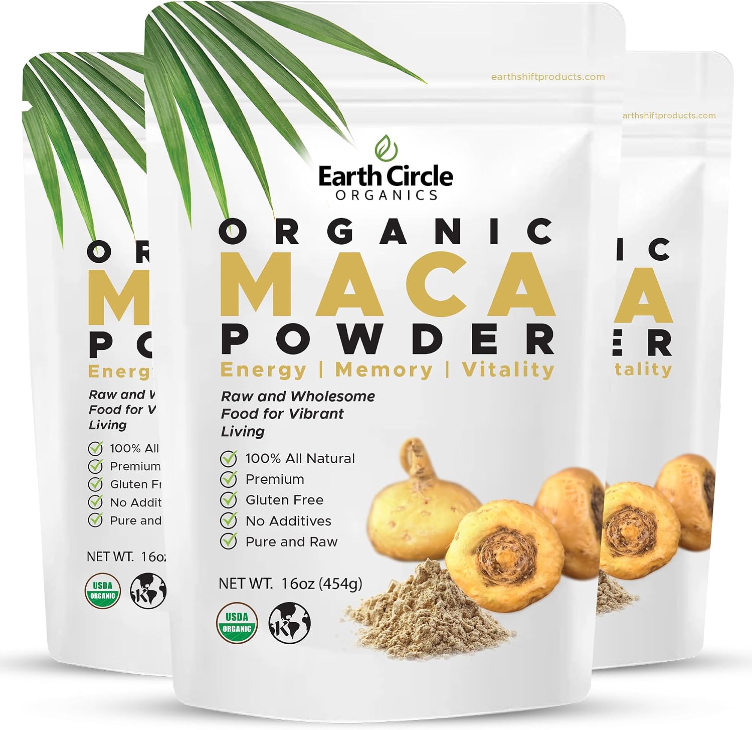 Organic Yellow Maca Powder, Natural Superfood, Vegan - 454 g