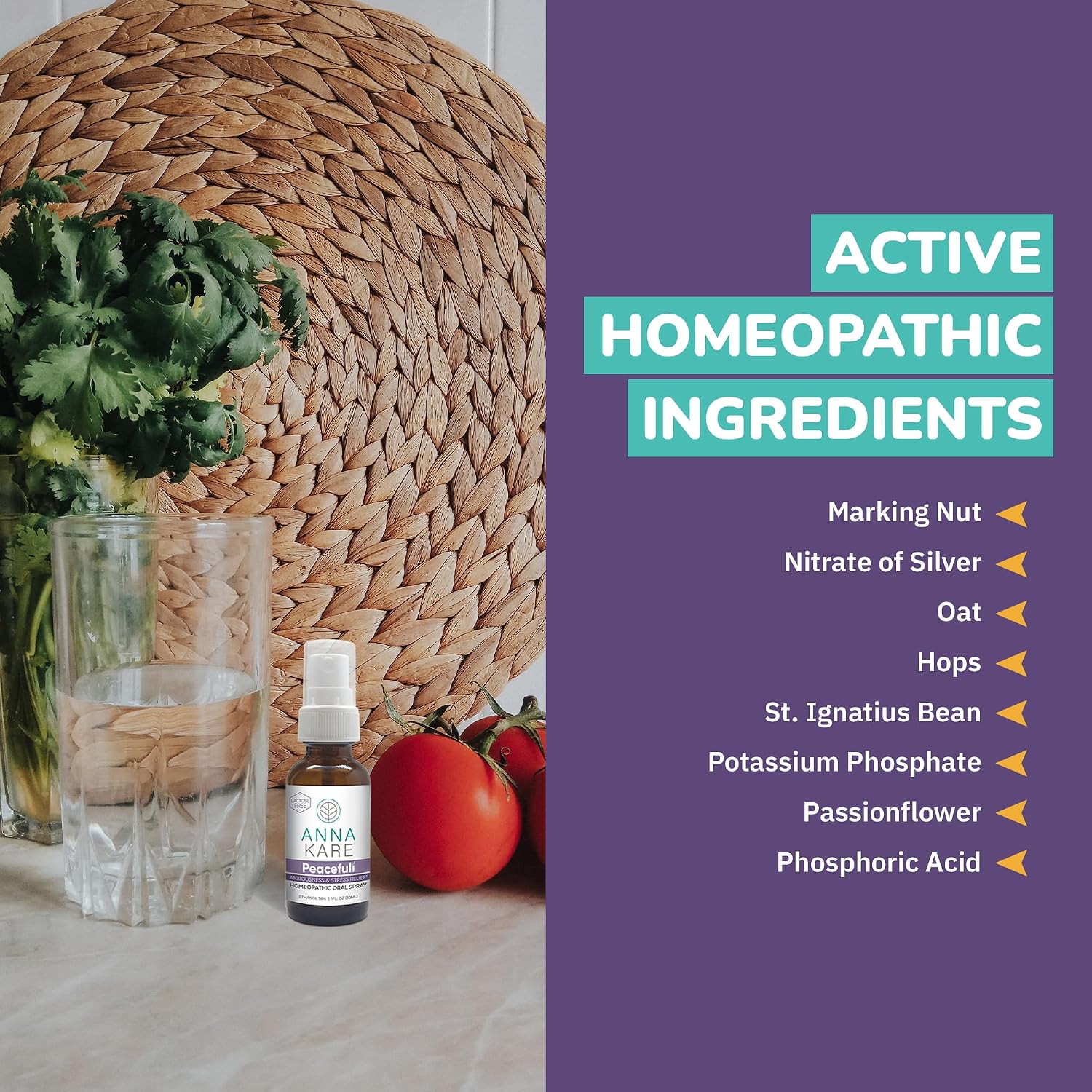 ANNAKARE Peacefulí Spray – Apoyo homeopático para la tensión emocional y el sueño, 30 ml