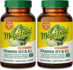 MegaFood Vitamina D3 5000 IU (125 mcg) con Vitamina K2 - 120 Cápsulas Vegetarianas