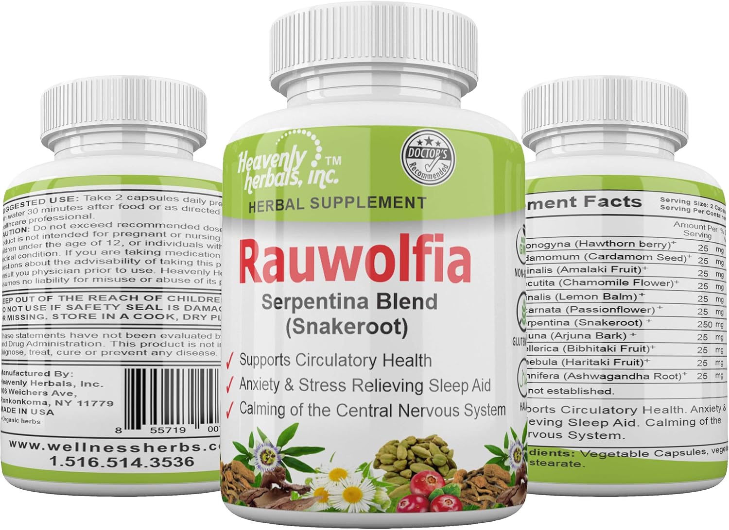 Rauwolfia Serpentina 1000 mg - 60 Cápsulas - Suplemento Herbal Ayurvédico