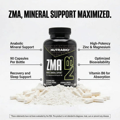 NutraBio ZMA - Suplemento de Zinc, Magnesio y Vitamina B6 (90 Cápsulas) – Image 6