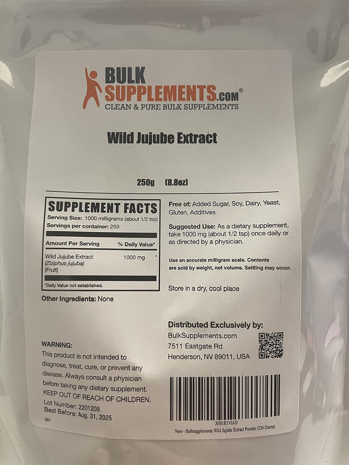Extracto de Azufaifa Silvestre en Polvo - 250g (8.8 oz)