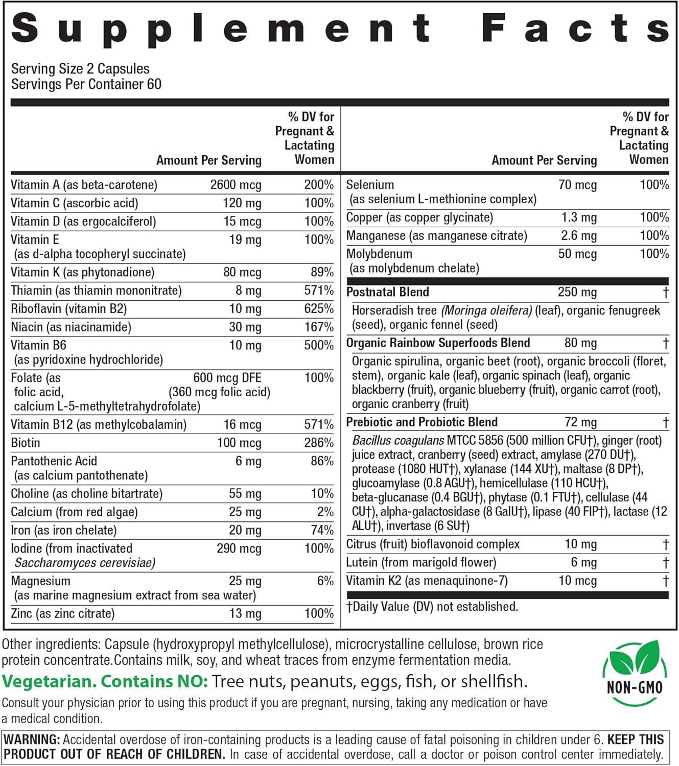 Rainbow Light Multivitamínico Postnatal para Mujeres, 120 Cápsulas
