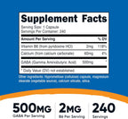 Nutricost GABA + Vitamina B6, 500mg por Cápsula, 240 Cápsulas Vegetales