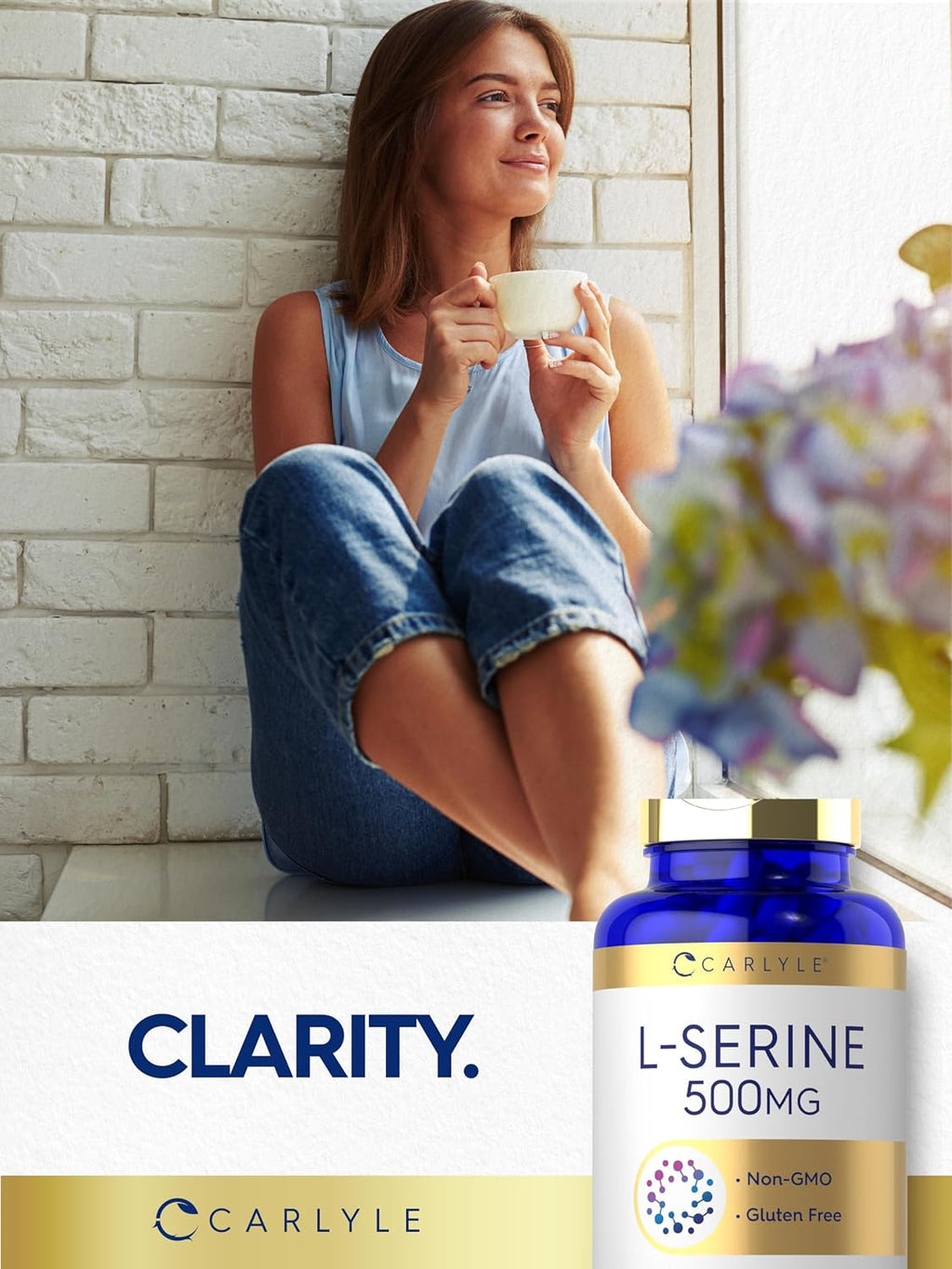 Carlyle L-Serina 500 mg | 120 Cápsulas | Complemento Alimenticio Sin Gluten