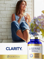 Carlyle L-Serina 500 mg | 120 Cápsulas | Complemento Alimenticio Sin Gluten