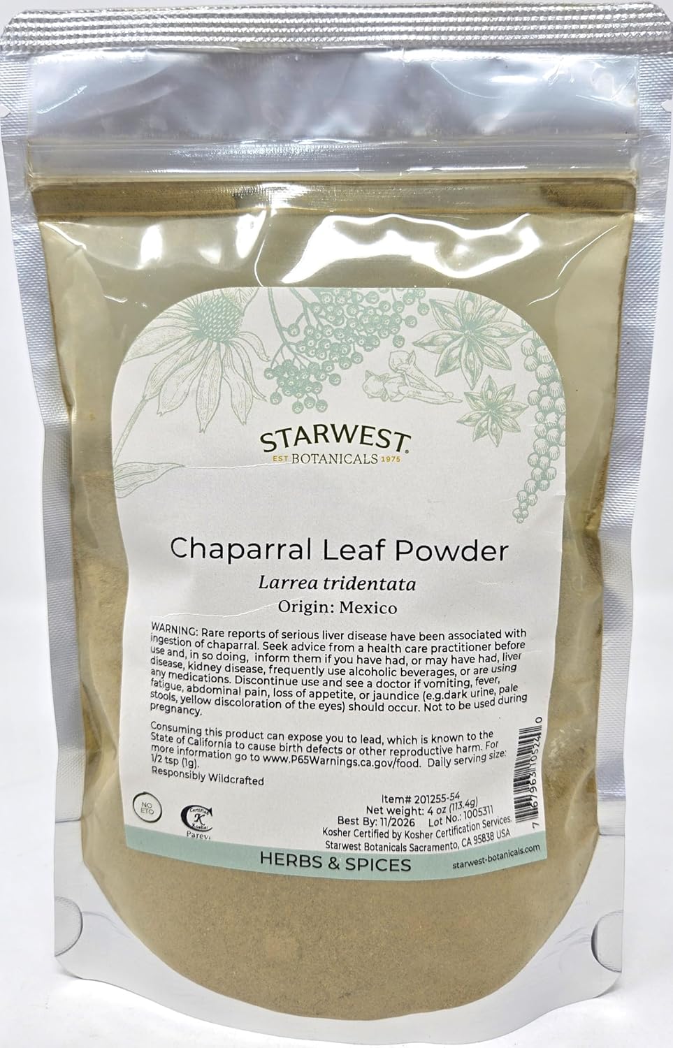 Wildcrafted Chaparral Leaf Powder 4 oz (113 g)