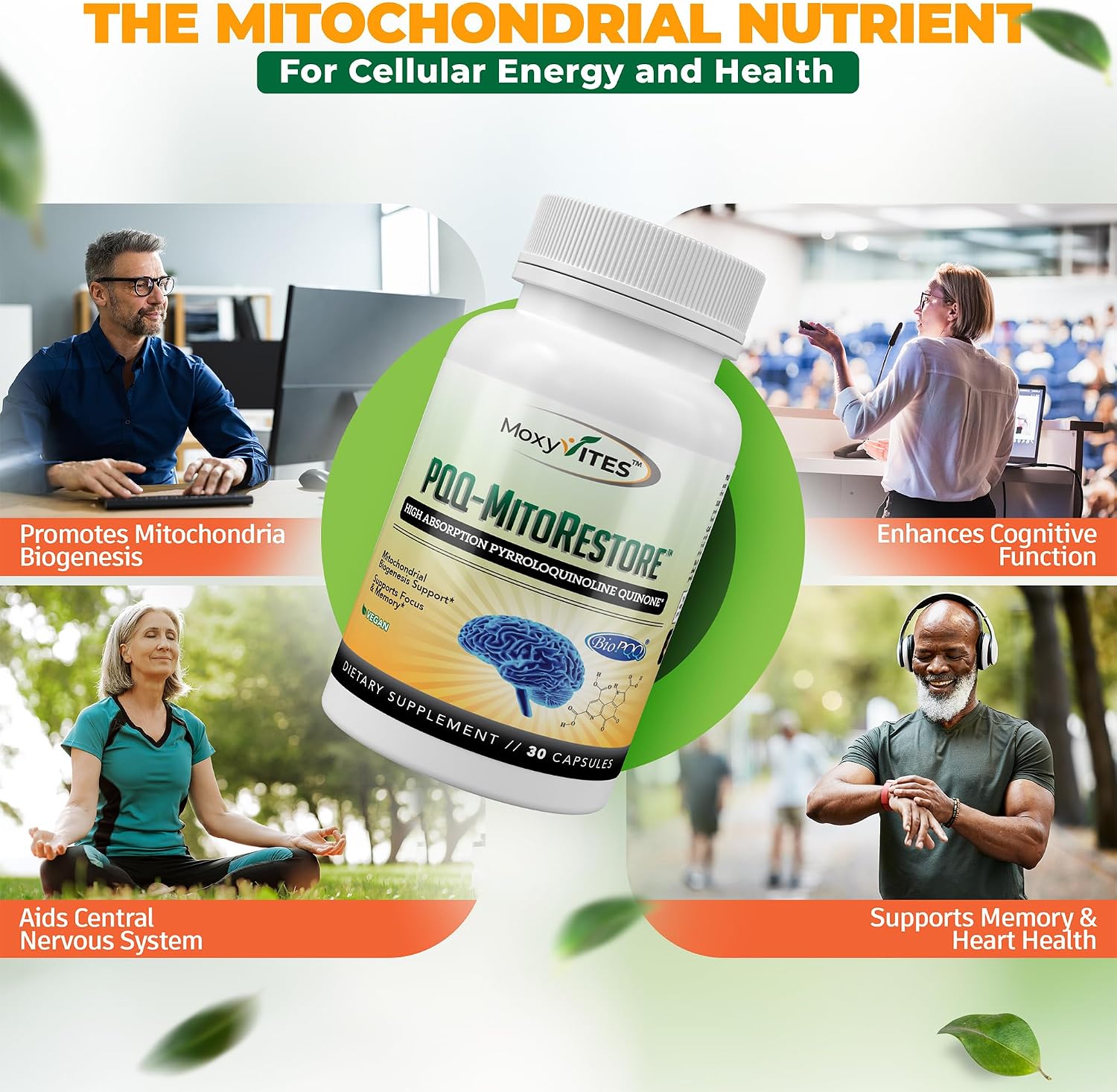 PQQ Mitorestore - Suplemento Cognitivo con BioPQQ 20mg | Memoria y Enfoque