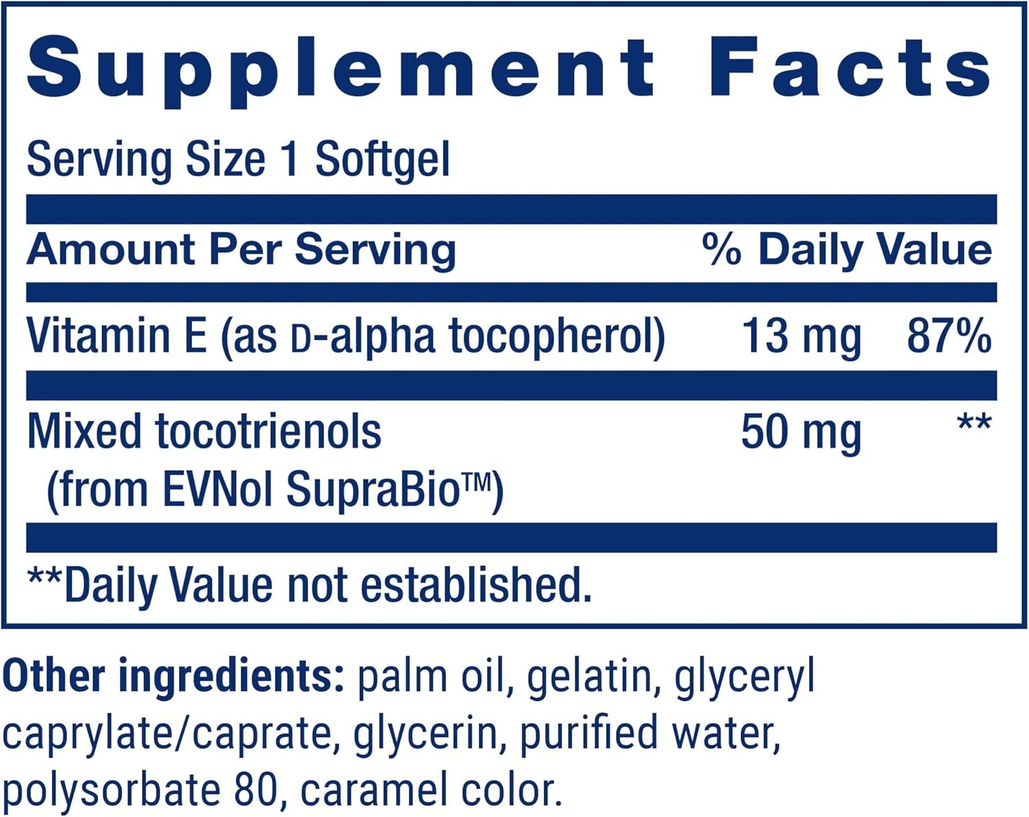 Life Extension Super Absorbable Tocotrienols - Vitamina E con D-Alfa Tocoferol y Mezcla de Tocotrienoles, 60 Cápsulas Blandas