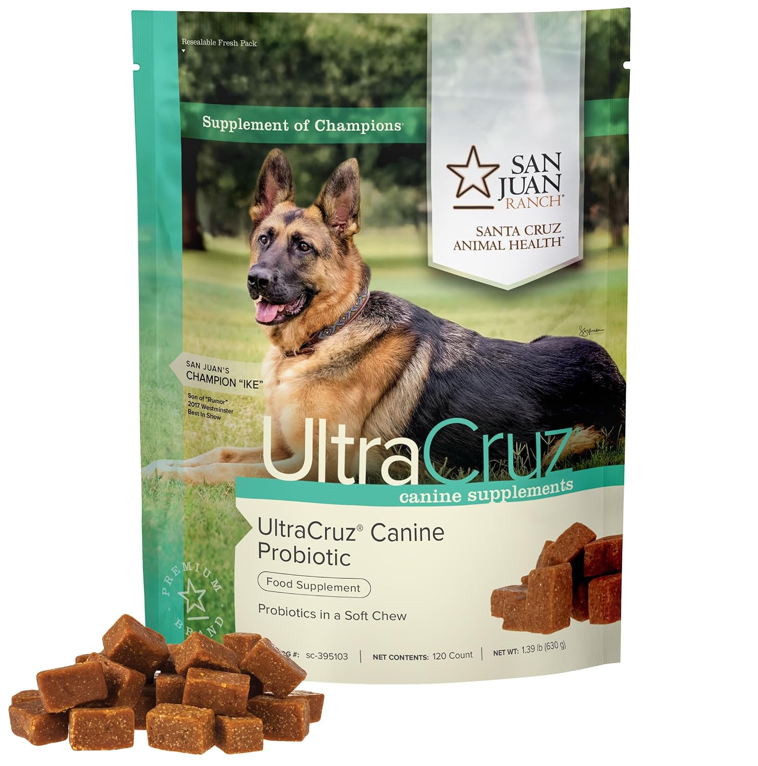 UltraCruz Probiótico Canino, 120 masticables