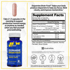 Natural Stacks Dopamine Brain Food - 650mg L-Tirosina - 60 Cápsulas