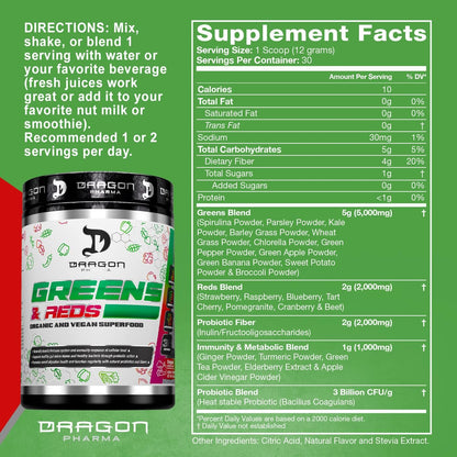 DRAGON PHARMA Greens and Reds, 23 – Verduras de hoja verde: espinacas, col rizada (kale), brócoli y otras verduras – Image 2