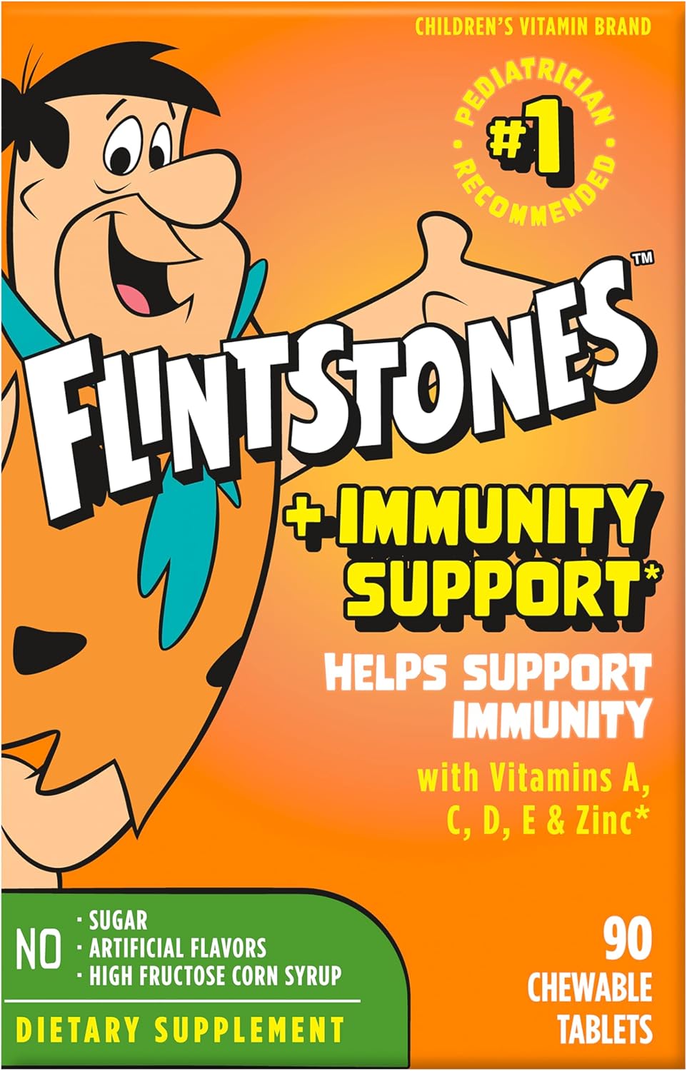 Flintstones Multivitamínico Infantil con Apoyo Inmunitario, 90 Comprimidos Masticables