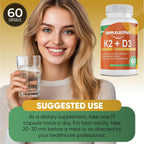 Supplelicious K2 + D3 con Calcio – 200mg por porción – 60 Cápsulas