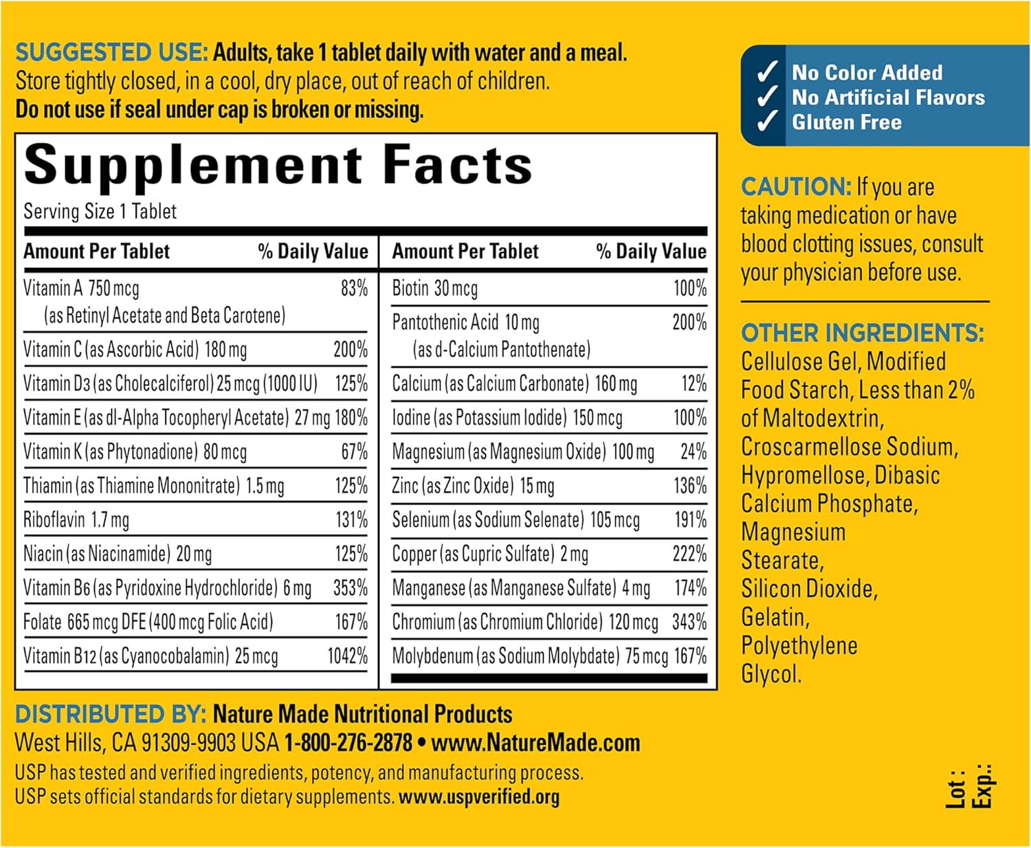 Nature Made Multivitamínico Hombres 50+ 90 Comprimidos