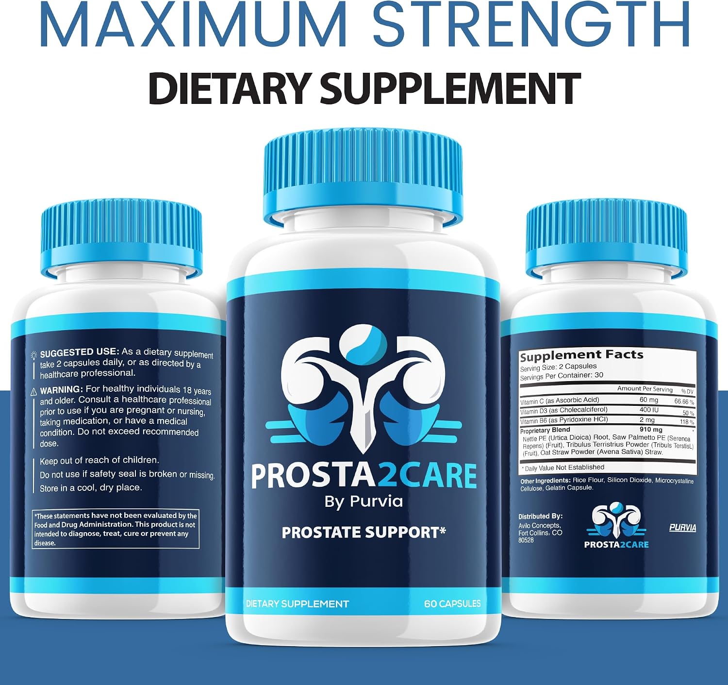 Prosta2care Official Formula, Cápsulas de Alta Resistencia para el Bienestar General, 60 Cápsulas (USA)