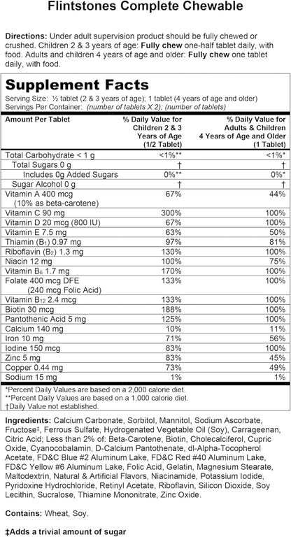 Flintstones Vitamins, Multivitamínico – Mantenimiento de huesos y dientes: La vitamina D, presente en la fórmula, – Image 3
