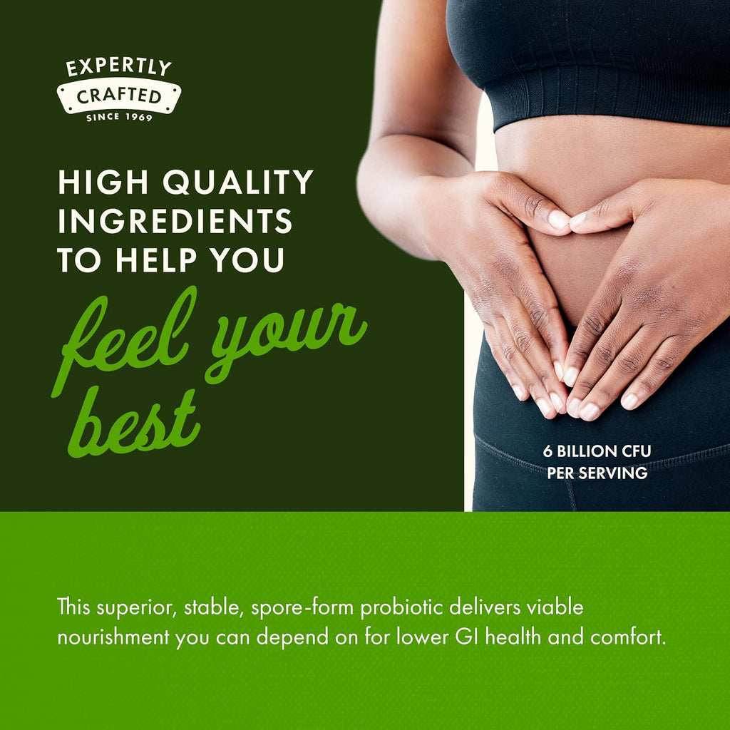 Swanson Bacillus Coagulans Spore-Form Probiotic - 6 Billones UFC - 60 Cápsulas Veganas