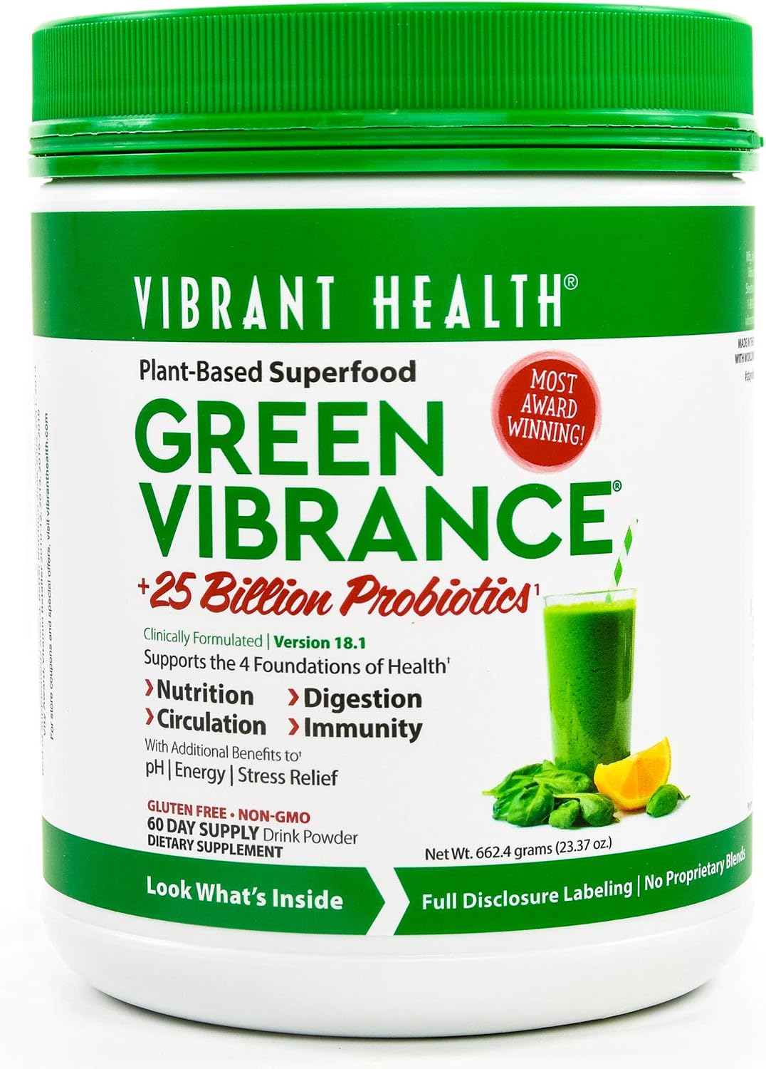 Vibrant Health Green Vibrance Powder, 660 g