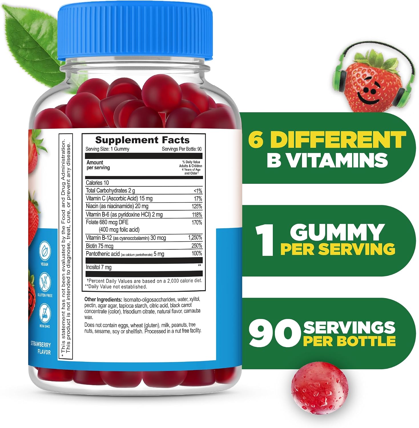 Lifeable Complejo B sin Azúcar para Niños con Vitamina C - 90 Gomitas