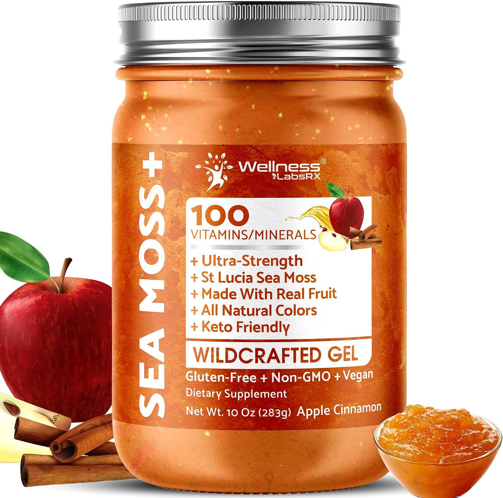 Irish Sea Moss Gel - Wildcrafted Seamoss Gel - Sabor Piña y Mango - 283 g