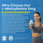 L-Metilfolato 5mg | 90 Cápsulas | Metilfolato Bioactivo 5-MTHF