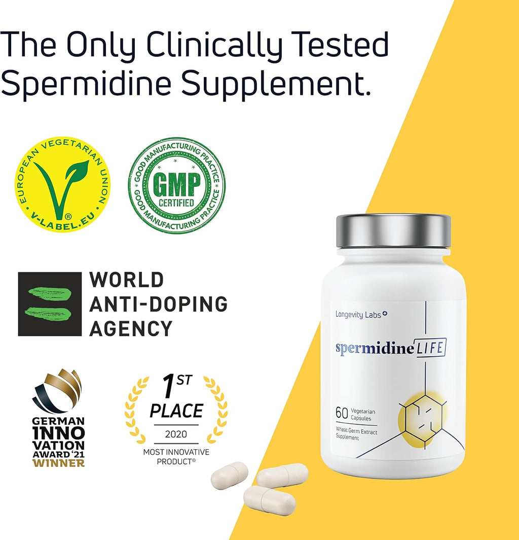 spermidineLIFE Natural Suplemento de Espermidina y Zinc - 60 Cápsulas Veganas