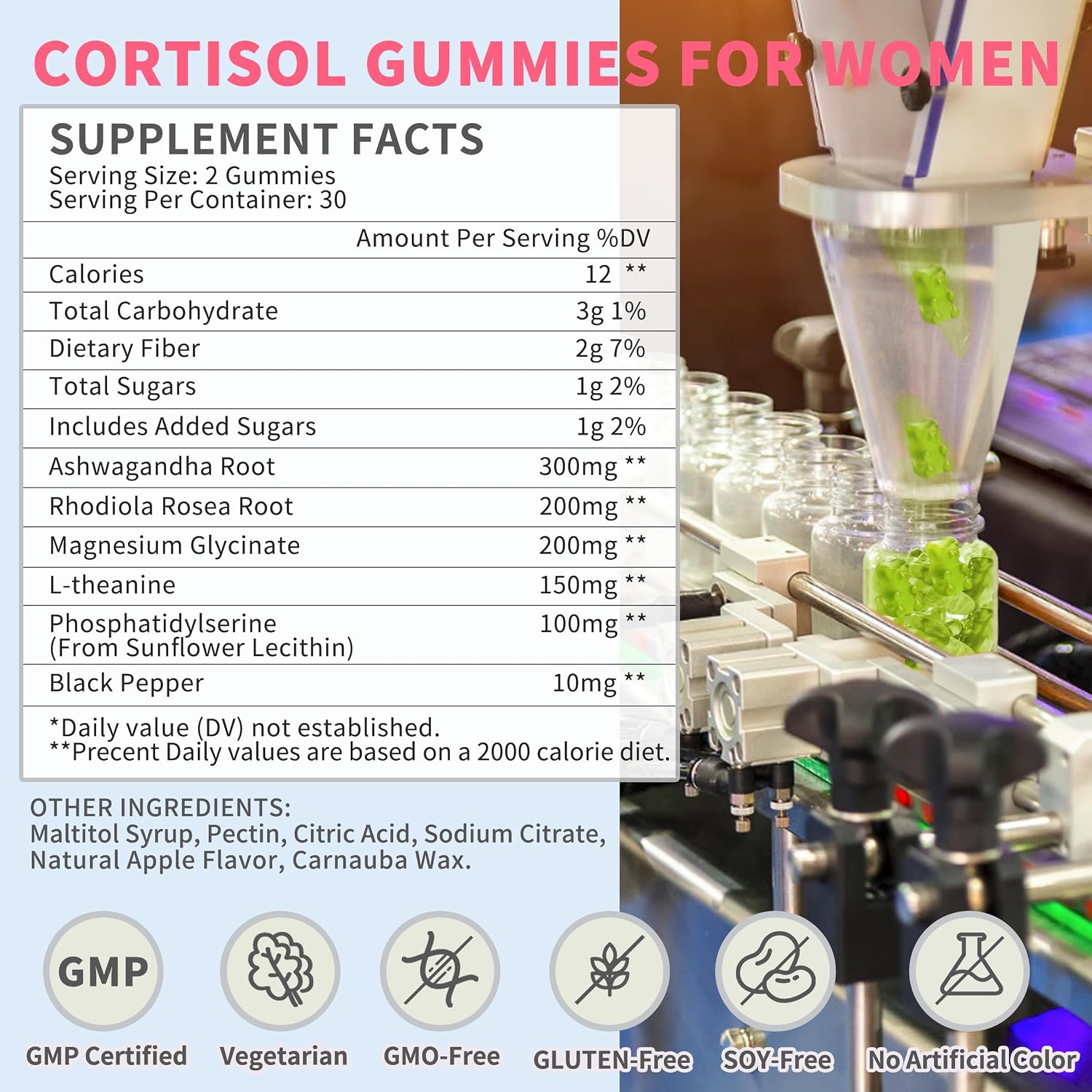 Gominolas de Cortisol para Mujer - Hudetex, 180 unidades